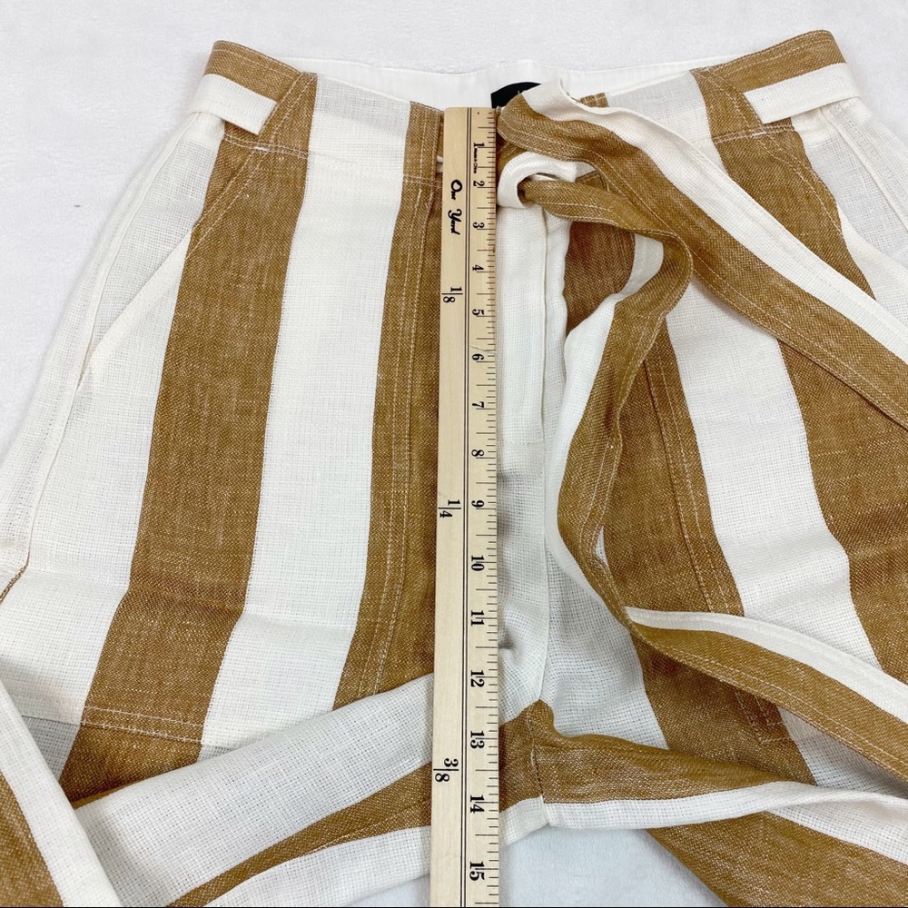 J. Crew Wide-Leg Striped Linen Pants in White and Tan - Picture 4 of 8